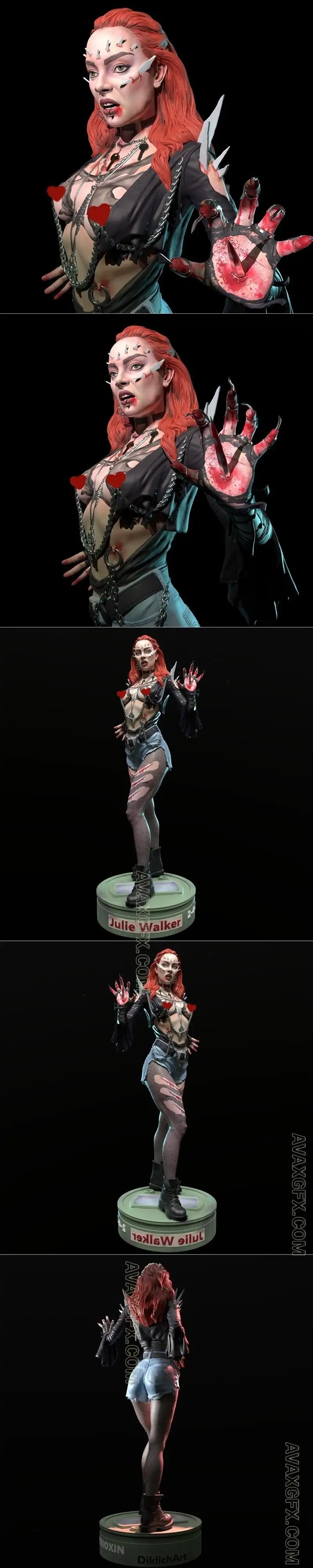 Diklichart - Julie Walker - Return of the Living Dead 3 - STL 3D Model