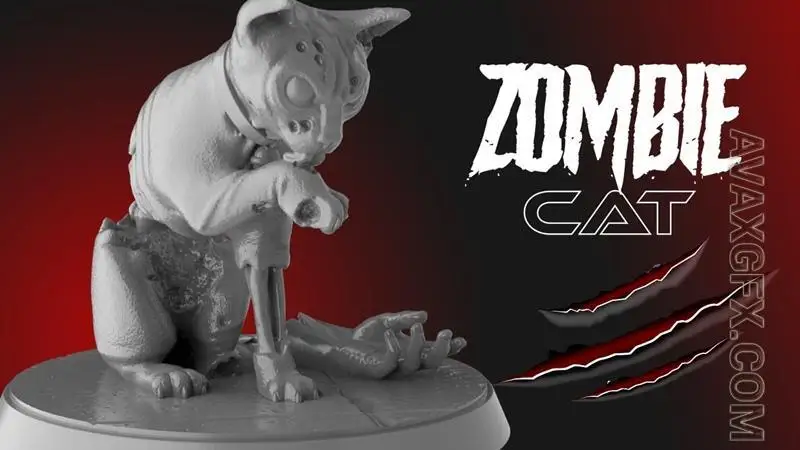 Zombie Cat - STL 3D Model