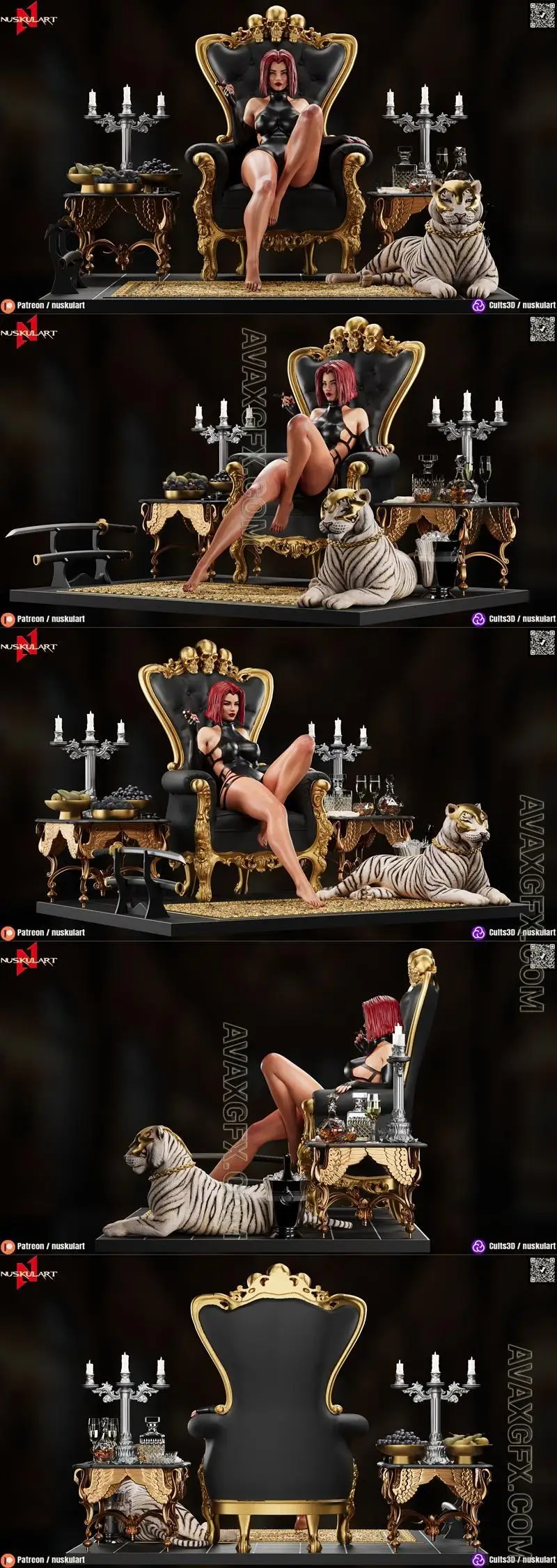 Nuskul Art - Blood Rayne - Baroque Edition - STL 3D Model
