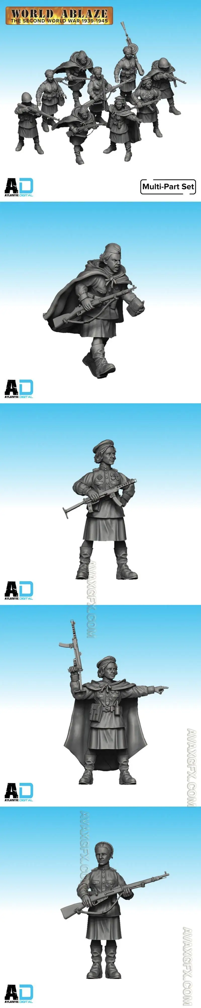 Female soviet Patrol 1943-45 - STL 3D Model