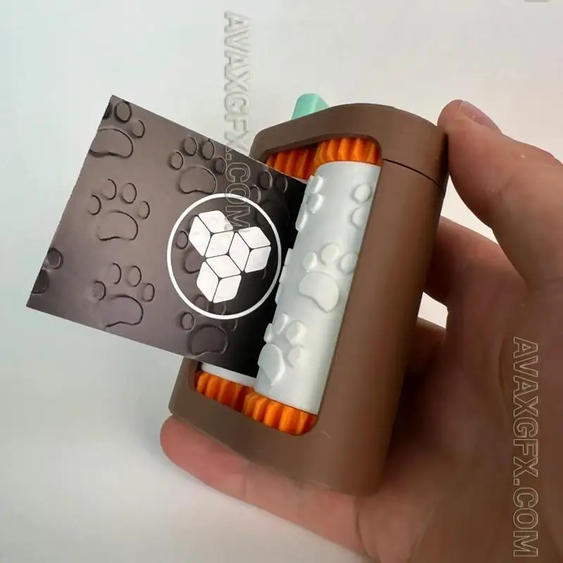 PAW pattern - Business Card Embosser Roller - STL 3D Model