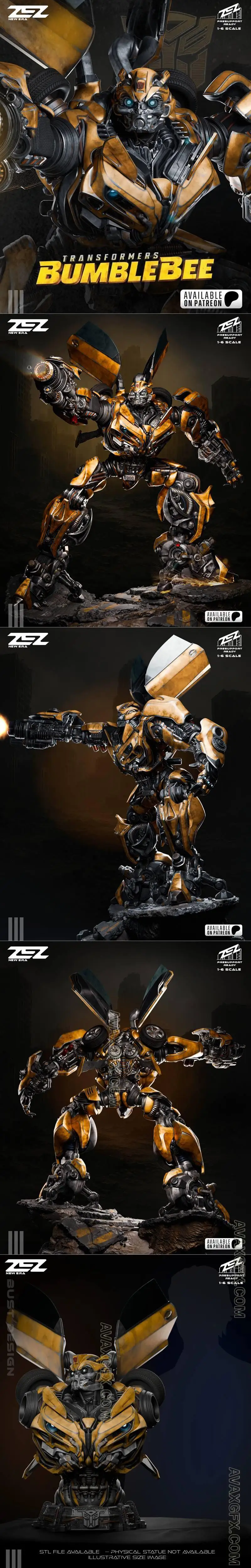 ZEZ Studio - Bumblebee Statue and Bust - STL 3D Model