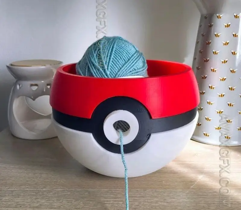 Pokeball Yarn Crochet Bowl - STL 3D Model