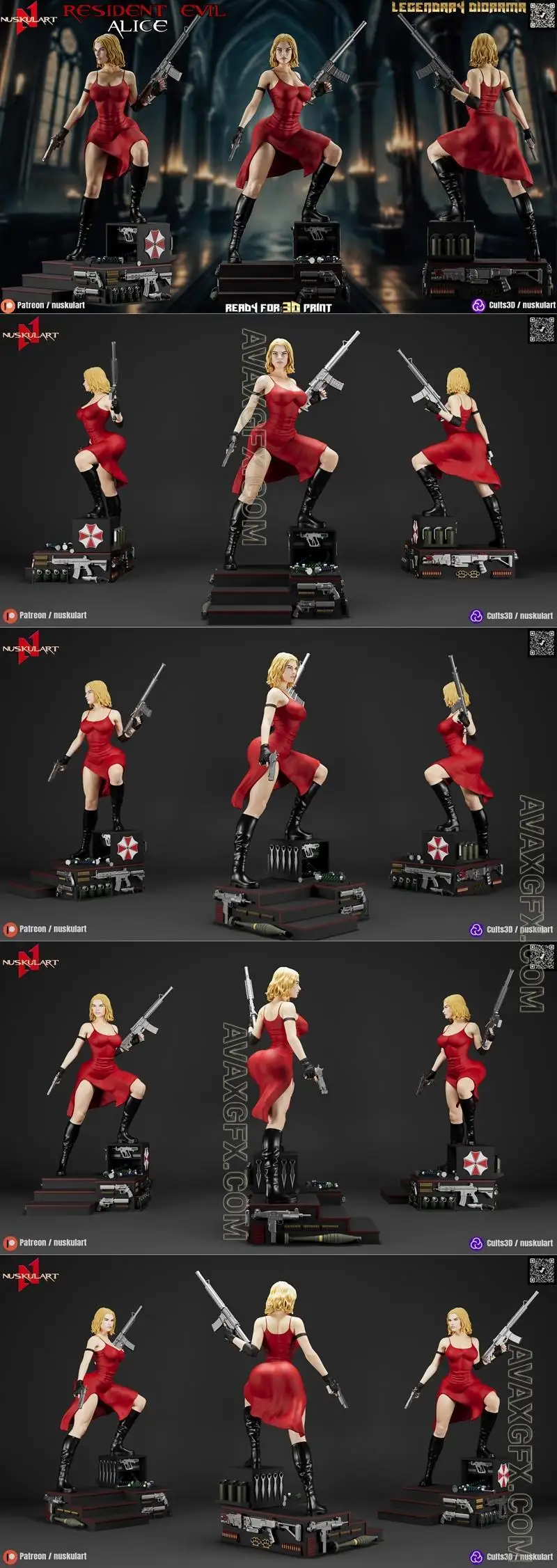 Nuskul Art - Alice - Resident Evil - STL 3D Model