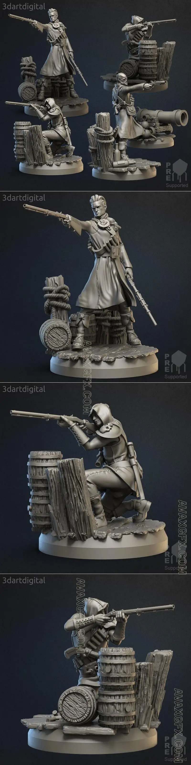 Male Gunners - STL 3D Model