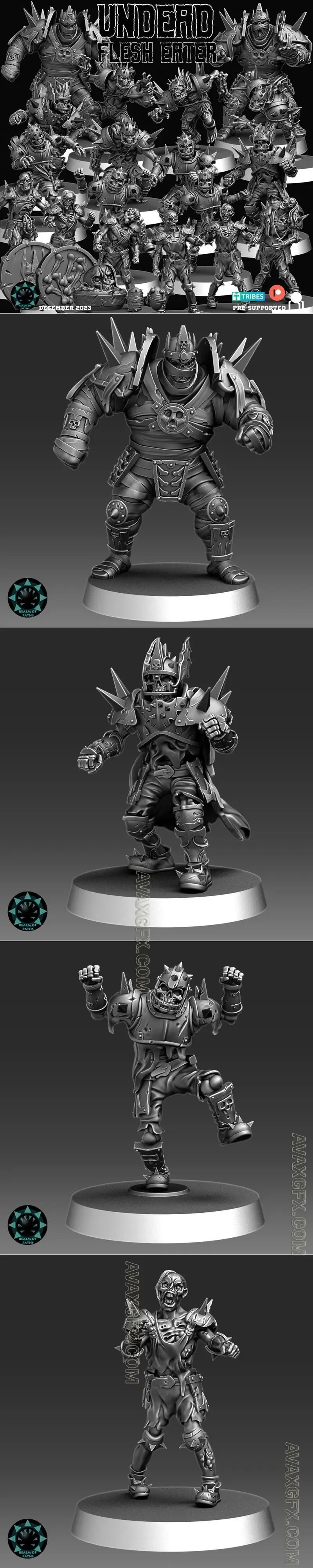 Realm of Paths - UNDEAD - Flesh Eater - Fantasy Football - STL 3D Model