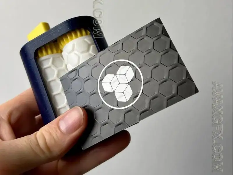 Hexagons - Business Card Embosser Roller - STL 3D Model