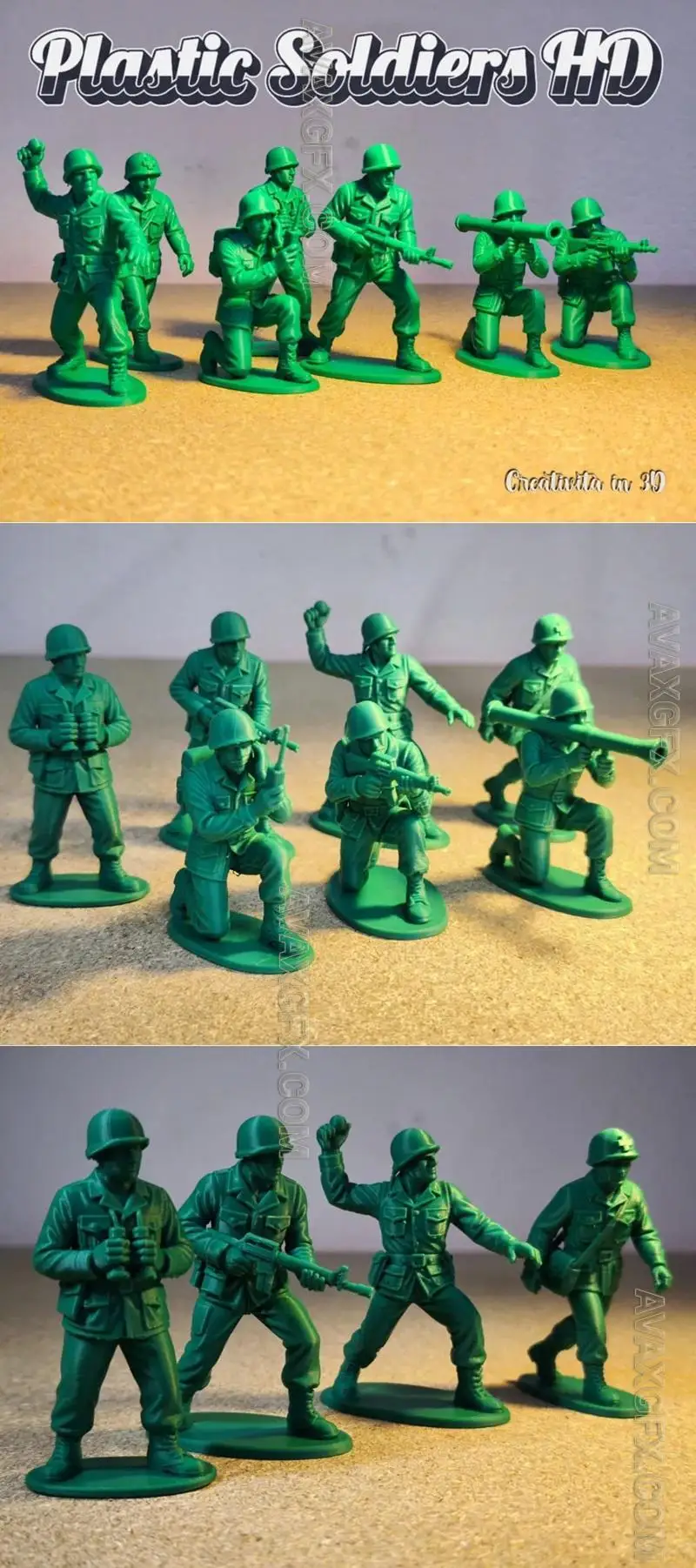 Plastic Soldiers HD - STL 3D Model