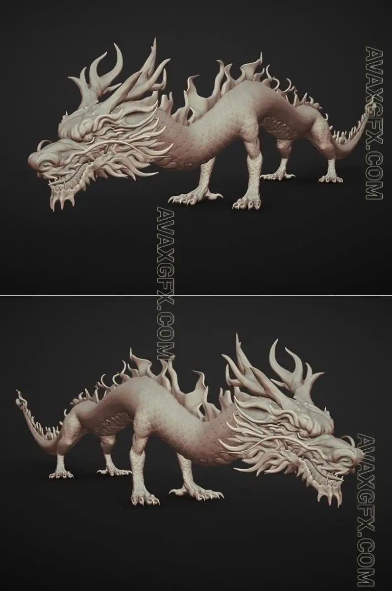 Asian Dragon - STL 3D Model