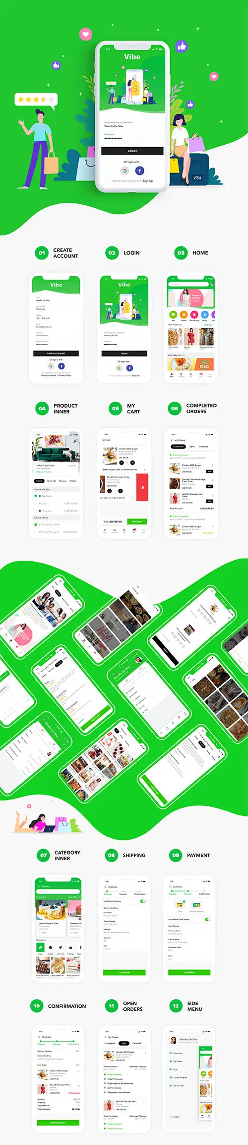 Vibe - Mobile Application UI Kit - UI8