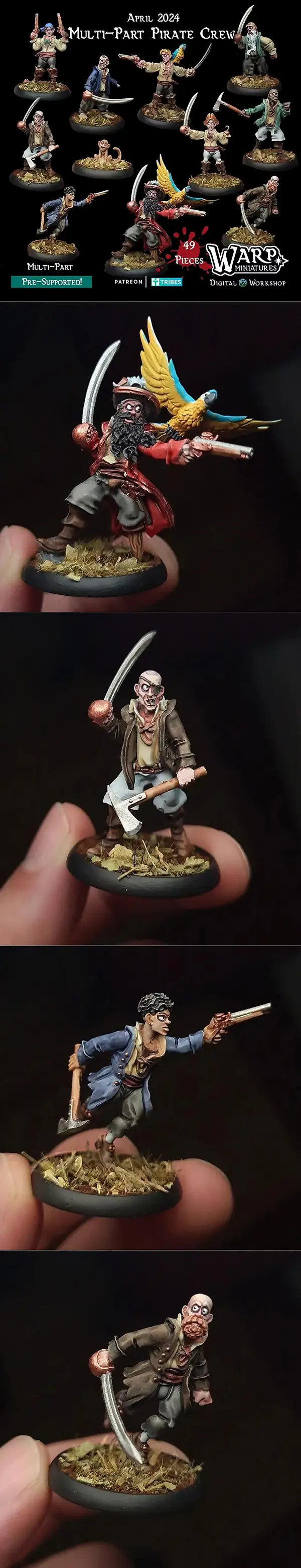 Warp Miniatures – Multi-Part Pirate Kit – 3D Print