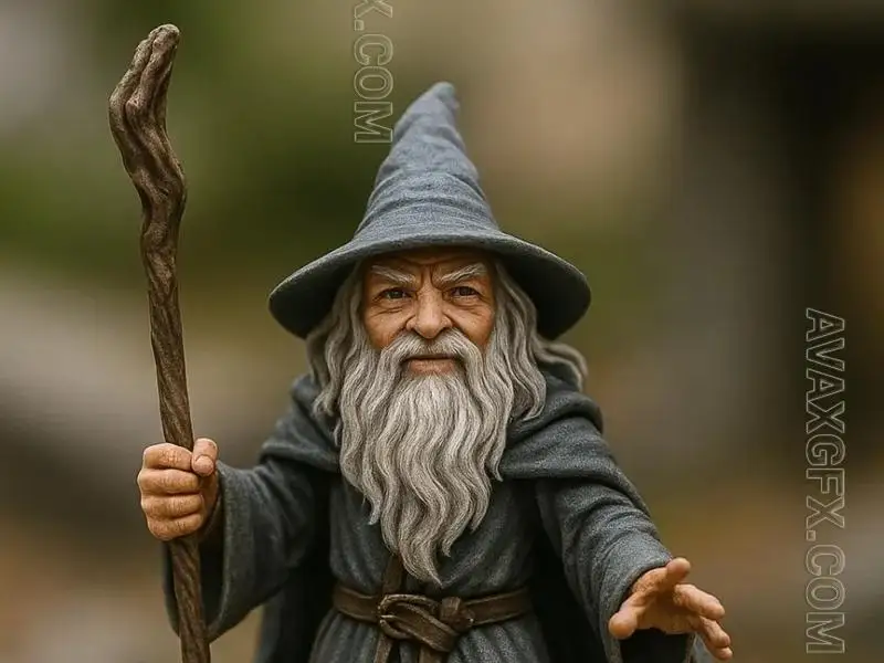 Gandalf-like wizard - STL 3D Model