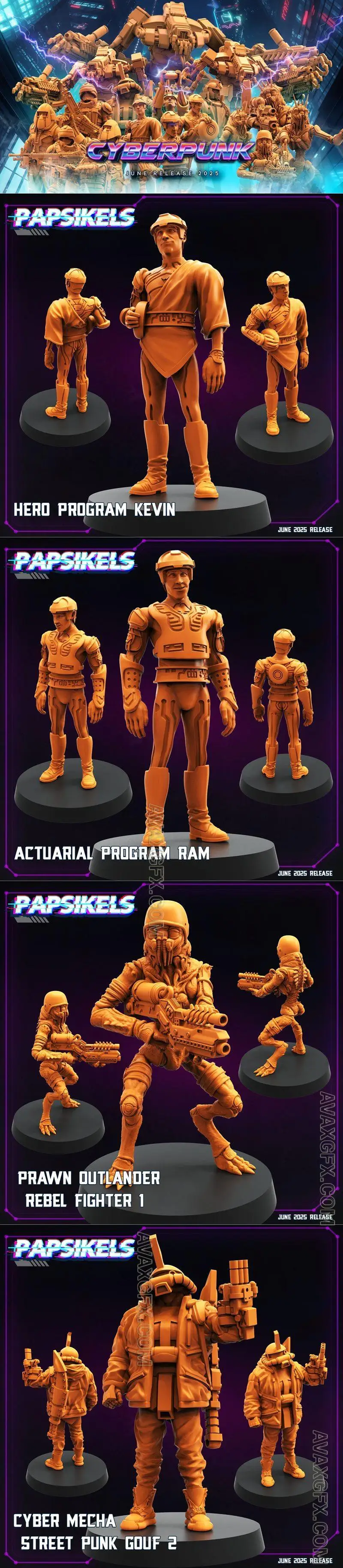 Papsikels Miniatures - Cyberpunk June 2025 - STL 3D Model