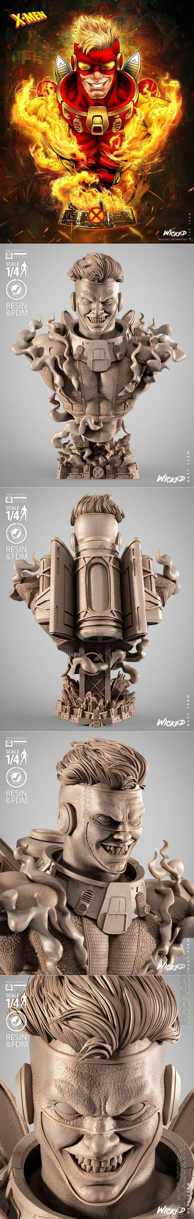 WICKED - Pyro Portarit Bust - STL 3D Model