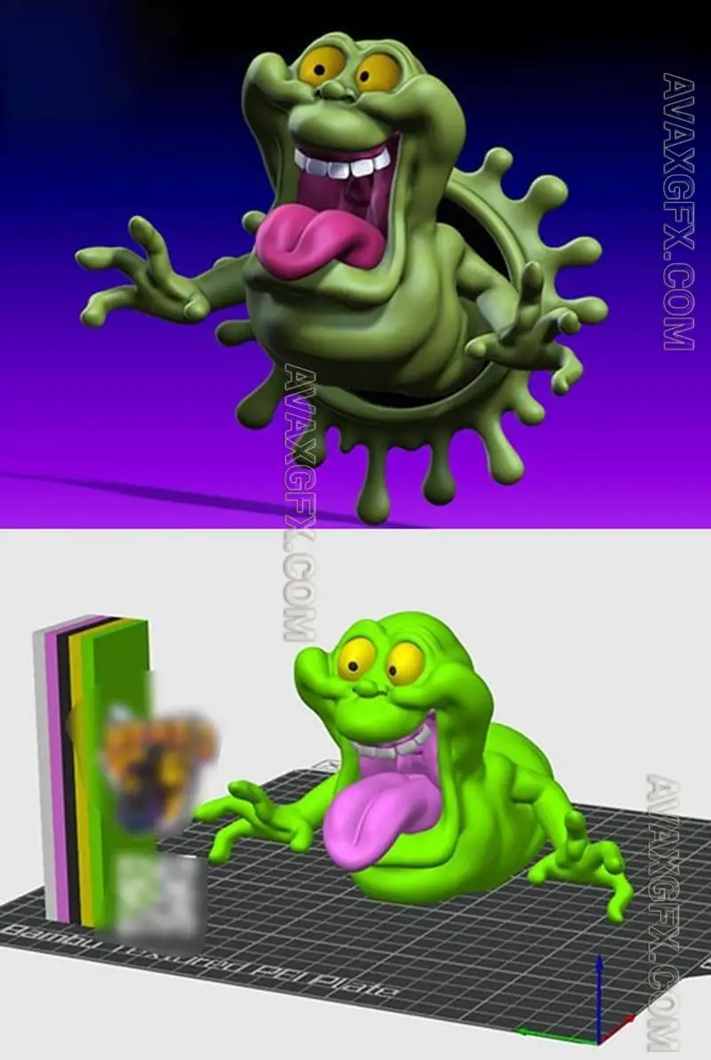 Hex3D - Stylized Slimer - STL 3D Model