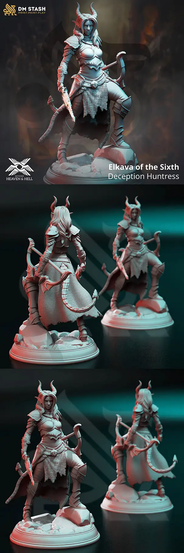 Elkava of the Sixth – Deception Huntress – 3D Print