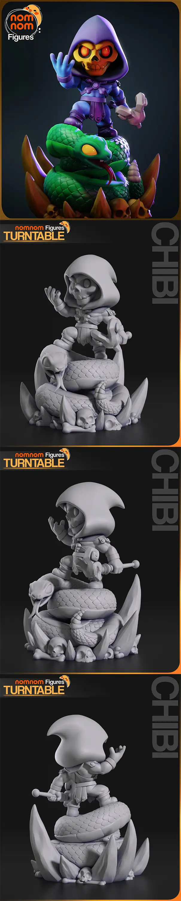 Nomnom Figures – Chibi Skeletor – He-man – 3D Print
